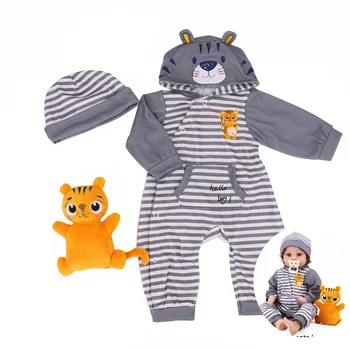  Одежда для кукол Ин Хуан Мэй, костюм маленького тигренка, подходит для 20-22-дюймового ребенка-реборна, серый и белый