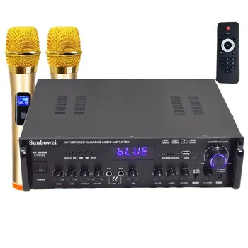  C5198 A1941 Tube AV-6088M 2,1-Канальный Пульт Дистанционного Управления Светодиодный Экран Bluetooth USB SD-Карта FM-радио караоке Домашний Аудио Усилитель