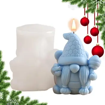  Рождественский гном, силиконовая форма для свечей, Милый 3D гном, Рождественские украшения, формы для мыла из гипсовой смолы для ароматерапии