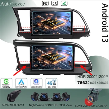  Android 13 Автомобильный Android для Hyundai Elantra 6 2015- 2020 Автомобильный мультимедийный плеер Carplay Сенсорный экран GPS Навигация Без 2din DVD BT