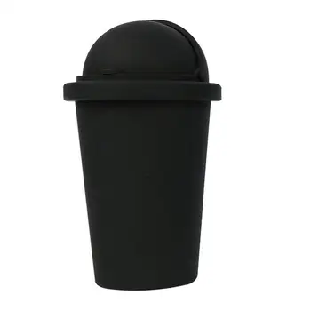  Автомобильный мусорный бак Мини-бак для мусора Мини-автомобильные аксессуары с крышкой, небольшие аксессуары для хранения и организации, черный/серый