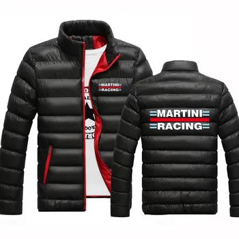  2023 Новые мужские Martini Racing с принтом, зимние утепленные модные куртки на молнии, теплые тонкие повседневные хлопковые спортивные пальто Harajuku