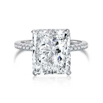  Новое кольцо из стерлингового серебра 925 пробы с цирконом, элегантное и роскошное кольцо с квадратным бриллиантом в виде снежинки 8A10 *12, высококачественное кольцо