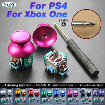  Для PS4 3D Аналоговый Джойстик Сенсорного Модуля Потенциометры и Ручки Для Большого Пальца Алюминиевые Металлические Колпачки Кнопок Для Xbox One Kit