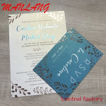  Роскошная Печать на заказ Частный Дизайн Пригласительный билет из бумаги с жемчужной фольгой на свадьбу