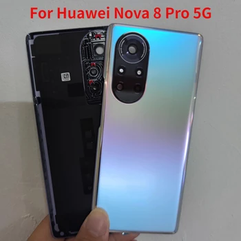  Оригинальное Заднее Стекло Для Huawei Nova 8 Pro 5G Задняя Крышка Батарейного Отсека Корпус Задней Двери Замена Корпуса на Рамку Камеры объектив