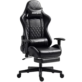  Игровое кресло Офисное кресло с подставкой для ног Массажное кресло для гоночного компьютера Эргономичное кресло Кожаное рабочее кресло с откидывающейся спинкой, регулируемое