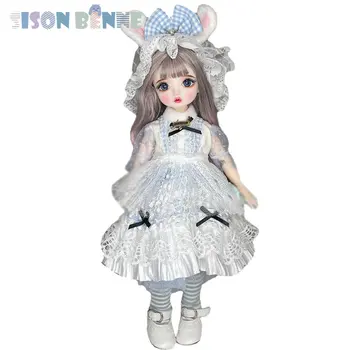  Кукла SISON BENNE 1/6 BJD Cute Girl Doll в модельных туфлях, полная экипировка, готовый макияж на лице