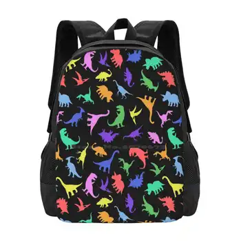  Забавный рисунок динозавра (черный фон), дизайн ноутбука, школьные сумки, динозавры, Тираннозавр, Тираннозавр Рекс, Птеродактиль
