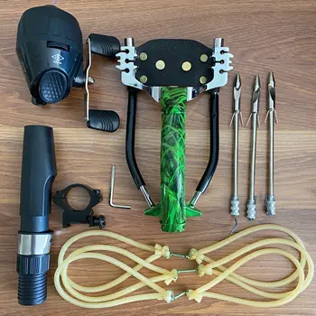  Профессиональная рогатка для стрельбы по рыбе, Рыболовная катушка + Дротики, Защитные перчатки, Резинка для рыбы, Спортивный инструмент для охоты на открытом воздухе