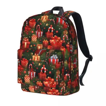  Рождественские подарки Рюкзак с рисунком, Елочные украшения, Забавные Студенческие рюкзаки Унисекс на каждый день, Забавные школьные сумки с принтом, Рюкзак