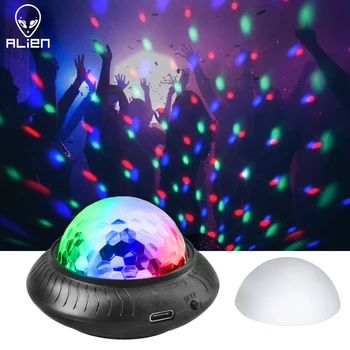  Портативный перезаряжаемый ночной светильник с мини-диско-шаром ALIEN RGB с эффектом 2В1, активируемый звуком, для вечеринки, свадьбы, праздничного диджейского шоу в автомобиле