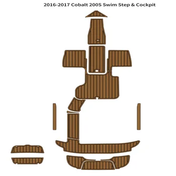  2016-2017 Cobalt 200S, платформа для плавания, Кокпит, подкладка для пола из пены EVA, Тиковый настил, Самоклеящийся стиль SeaDek Gaterstep