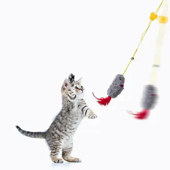  Имитирующая мышь Игрушки для кошек Выдвижная подвесная дверь типа кошачьей царапины Веревочная мышь Зоотовары для домашних кошек