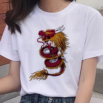  Viuntage Футболка с принтом китайского дракона, женская хипстерская повседневная уличная одежда, хипстерская футболка, Женские летние футболки, Топ