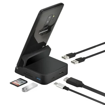  8 в 1 Док-станция-Концентратор Type C, Подставка Для Телефона, Станция Dex Pad, совместимая с USB C и HDMI, Комплект Зарядного устройства для Samsung