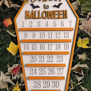  Адвент-календарь на Хэллоуин, 31 день, календарь с обратным отсчетом для гроба на Хэллоуин, календарь с тремя вырезами