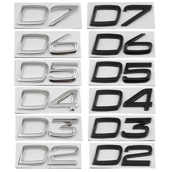  D2 D3 D4 D5 D6 D7 автомобильные наклейки с металлическим номером и словом для Volvo серии D, аксессуары для ремонта заднего багажника, модифицированное украшение, наклейка-наклейка