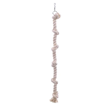  Игрушка-банджи для птиц Хлопчатобумажная веревка с узлами Клетка для попугая Conure African для G