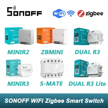 SONOFF WiFi Zigbee Mini DIY Smart Switch ZBMINI / MINIR2 / MINIR3 / DUALR3 / DUALR3 Lite Переключатели Работает С Alexa Google Home