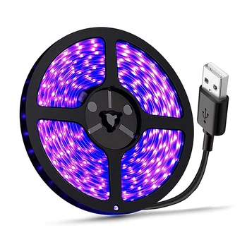  2,5 М USB УФ-черная полоса света 395нм 150 светодиодов LED BlackLight для флуоресцентного декора сцены танцевальной вечеринки