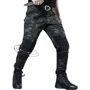  Камуфляжные тактические брюки мужские IX6 в стиле милитари, водонепроницаемые армейские брюки-карго, мужские армейские брюки с усилением до колен, прочные мужские боевые штаны