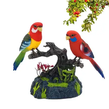  Электронная игрушка-попугай, реалистичный поющий и щебечущий попугай, птицы с голосовым управлением, украшение для домашнего декора в виде животных, подарок детям на день рождения