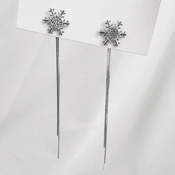  Женские Рождественские серьги, изысканные серьги-гвоздики с кисточками в виде снега, праздничные висячие серьги в подарок