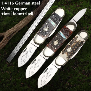  Кость скользящий сустав складной нож с немецким стальным лезвием Классическая традиционная тактика охоты рыбалки кемпинга Высококачественный острый нож