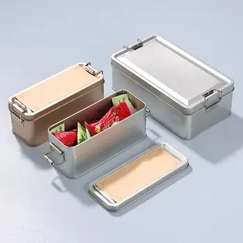  Металлические формочки для печенья Контейнер для металлических банок с крышкой Переносная Прямоугольная коробка коробка для хранения печенья и конфет Кухонные принадлежности для консервирования
