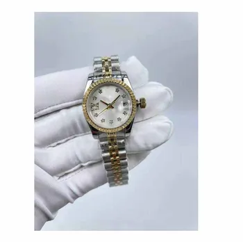 Модные женские часы диаметром 26 мм со звездчатым бриллиантовым циферблатом и складной пряжкой