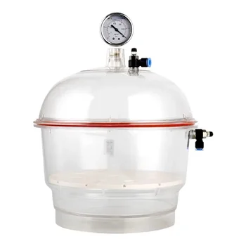  PC150-2 Вакуумная сушилка из поликарбонатного пластика 150 мм, лабораторная сушилка, Прозрачный Вакуумный сушильный чайник, манометр с двойным клапаном