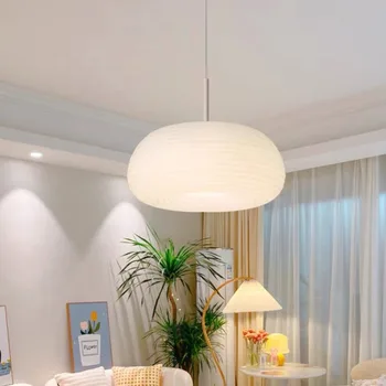  Скандинавский подвесной светильник, полосатый светодиодный декор для дома, Потолочные светильники, Спальня, гостиная, столовая, ПК, Пластиковое подвесное освещение в помещении
