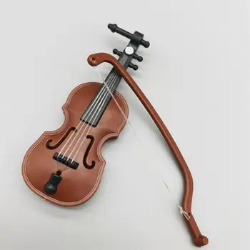  Мини-скрипка, декоративный домашний Мини-деревянный музыкальный инструмент, удобное хранение, Коричневые красивые украшения для скрипки, Статуэтка