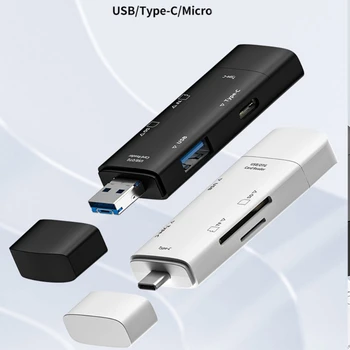  Высокоскоростной USB-считыватель карт памяти Type C, компактный адаптер для SD-карт, конвертер для компьютера