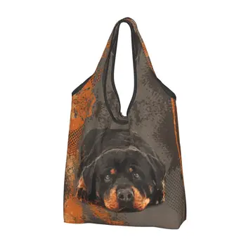  Симпатичная сумка для покупок для собак породы Ротвейлер с милой печатью Портативная сумка для покупок для животных