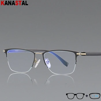  Мужские очки для чтения, блокирующие синий свет, Женские очки из чистого титана, оправа для компьютерных очков TR, оптические линзы, очки по рецепту врача