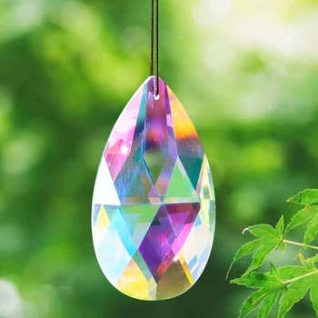  75 мм AB Color Tear Drop Crystal Sun Catcher Prism Запасные Части для люстры Rainbow Maker, Подвесной декор из стеклянного хрусталя