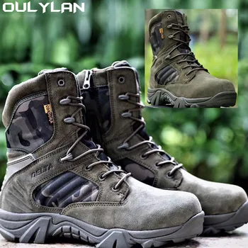  Боевые походные ботинки Кожаные камуфляжные ботинки для пустыни Армейская тренировочная обувь Походные военные ботинки для скалолазания