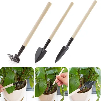  3 предмета мини-садовых инструментов, миниатюрный набор для посадки цветов, Набор инструментов для посадки растений в горшках, Детские садовые принадлежности