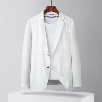  2023 Высококачественный тонкий солнцезащитный костюм красивый мужской высококачественный ледяной шелк повседневное модное цельное ультратонкое пальто в западном стиле M-4XL