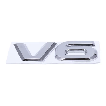  Серебристый металлический V6, наклейка, значок /эмблема автомобиля