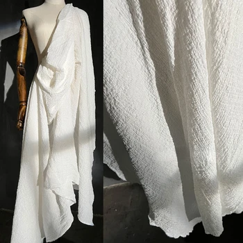  Хлопчатобумажная льняная ткань, плотная текстура, белая рубашка, Дизайнерская одежда Hanfu, ткань для шитья своими руками, оптом по метрам. Материал