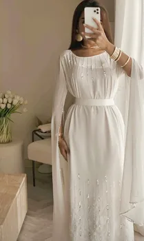  Пояс с белыми пайетками Merida, Платья для выпускного вечера в Саудовской Аравии, Шифоновые платья с длинными рукавами, Элегантные вечерние платья для женщин 2023