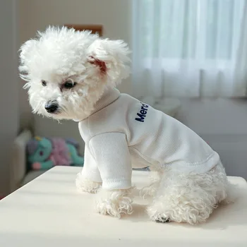  Модная белая нижняя рубашка для домашних животных, плюшевый теплый пуловер, одежда Martis Two Legs, однотонная одежда для собак, товары для домашних животных