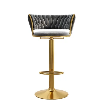  Роскошный вращающийся барный стул, регулируемый Современный винтажный барный стул в скандинавском стиле, дизайнерский ресторанный шезлонг, высокая барная мебель