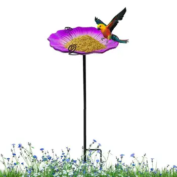 Чаша для купания птиц со съемной подставкой в форме цветка, лоток для корма птиц с колом Для внутреннего дворика на открытом воздухе