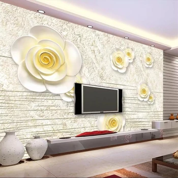  wellyu Обои на заказ 3d Обои гостиная спальня фотообои с тиснением цветы ТВ фон настенные обои papel de parede 3d