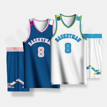  Баскетбольные наборы BASKETMAN Для мужчин С настраиваемой шелкотрафаретной печатью, Название Команды, Номер логотипа, Майки, Шорты, Униформа, Спортивная одежда