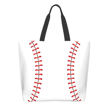  Бейсбольная очень Большая продуктовая сумка Многоразовая сумка-тоут для покупок и путешествий, сумка для хранения, легкие моющиеся сумки через плечо, сумочка